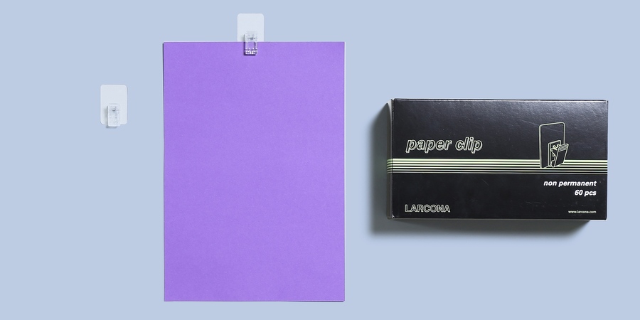 Adhesive Display Clip - Transparent - Re-usable