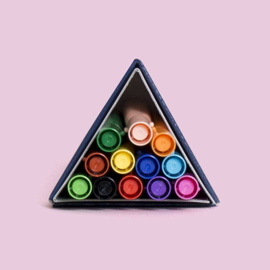 Aqualine Triangular Colouring Pens - Jumbo